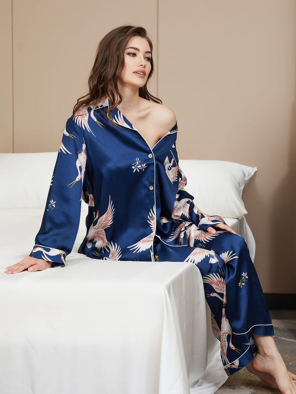 Seraphina | Printed Satin Pajama Set