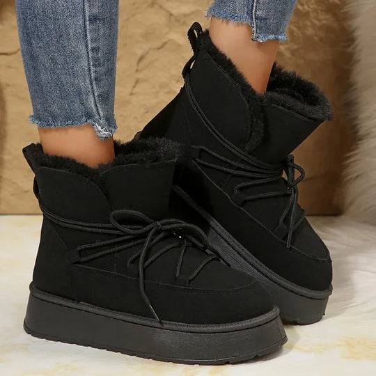 Carissa | Plush Lace-up Snow Boots